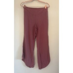 Rewash Womens Mauve Pink Wide Leg Tulip Hem Smocked Waist Rayon Boho Pants M